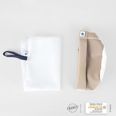 Little pouch and net for cleansing pads - Sable