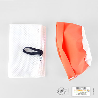 Little pouch and net for cleansing pads - Papaya