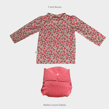 Berries Shirt and Falbala Swimsuit Set